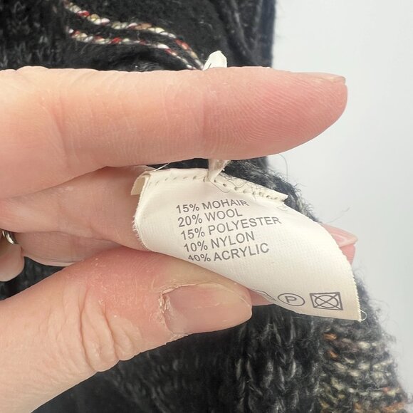 Forla Paris Mohair Wool Blend Ruffled Knit Cardigan Women's Small - Picture 3 of 4